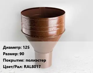 Воронка 125 90 полиэстер RAL8017